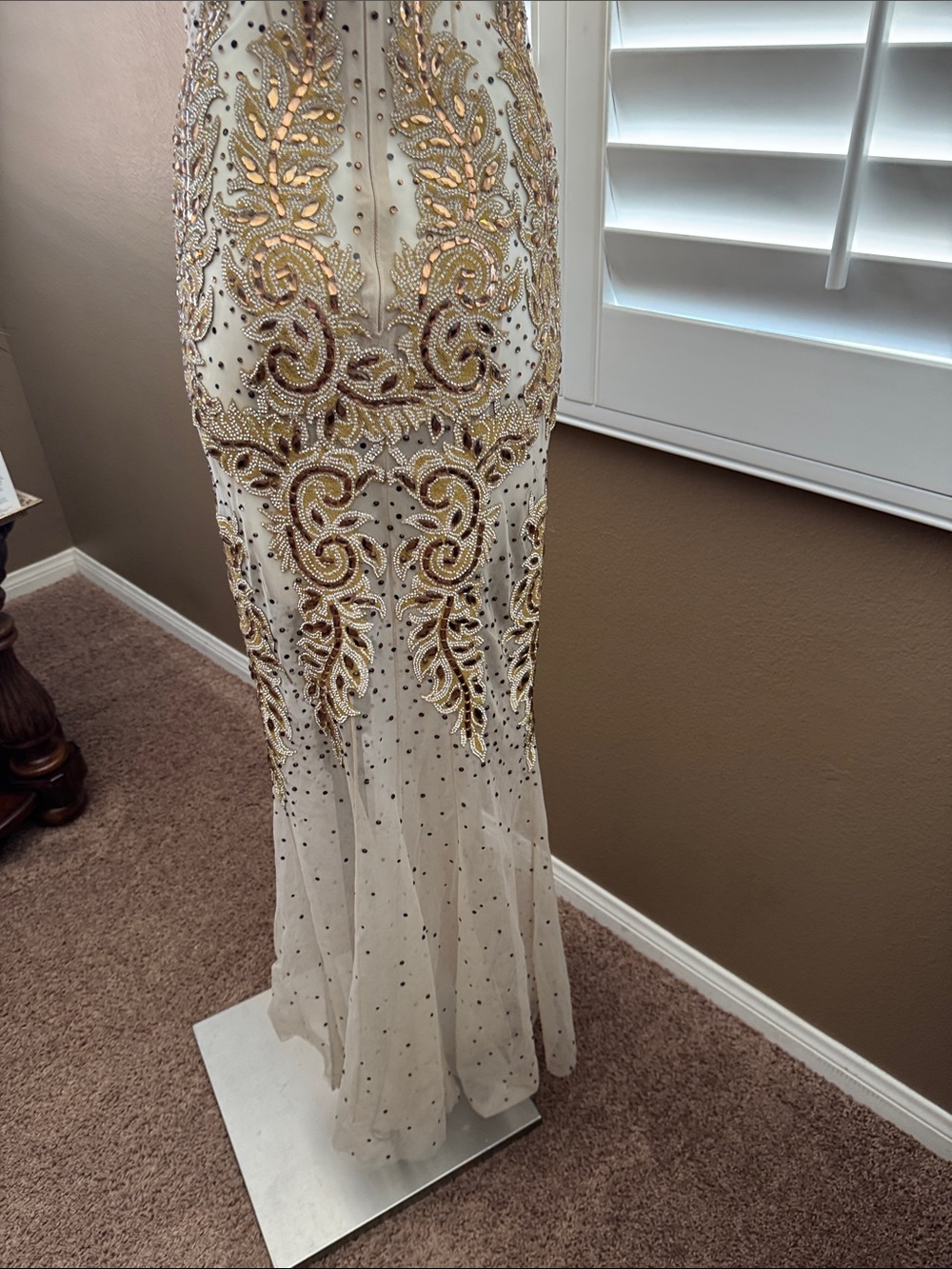 Size 6 Azzure high end couture gown. Missing button pageant glitz glamour - Picture 10 of 16